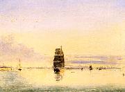 Clement Drew Boston Harbor at Sunset Norge oil painting reproduction